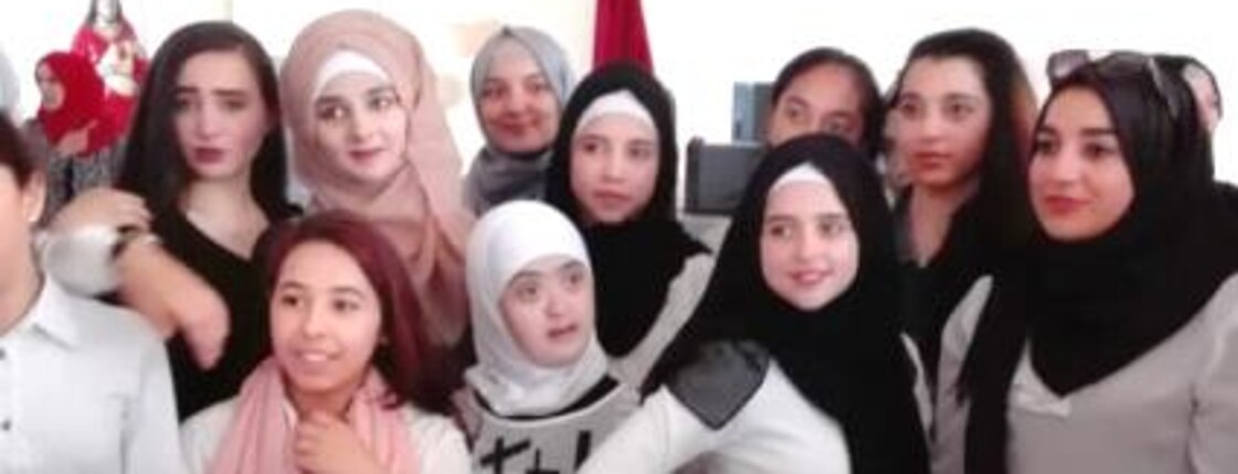 Lina and her classmates A group of girls standing together